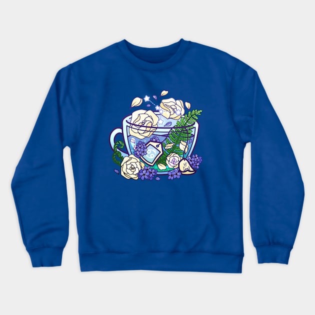 Cancer Zodiac Teacup Crewneck Sweatshirt by heysoleilart